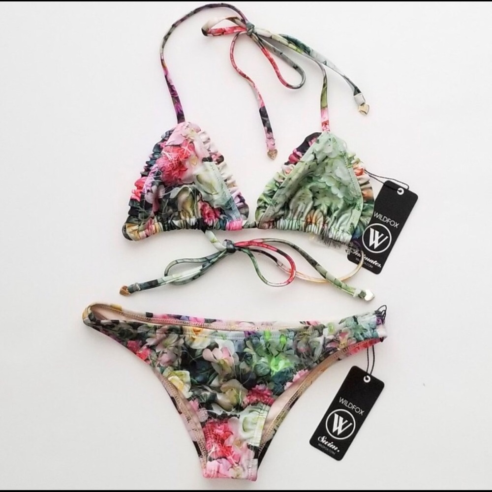 Wildfox Floral triangle bikini set
